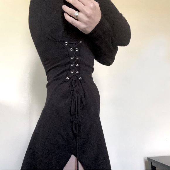 Dark Academia Long Sleeve Goth Mini Dress - Picture 8 of 16
